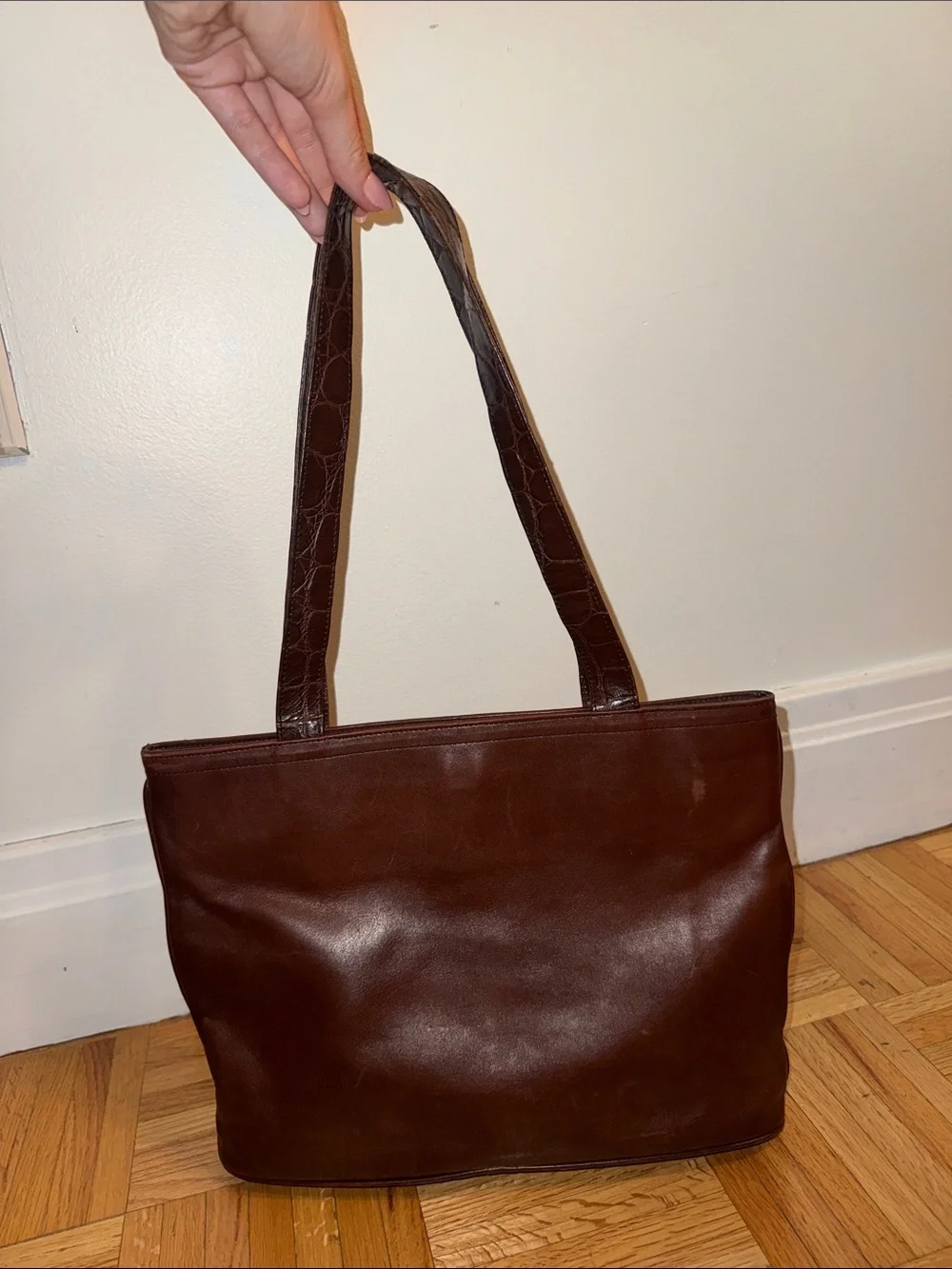 VINTAGE Glen Miller for Ann Turk Dark Brown Leather Bag with Dual Straps
